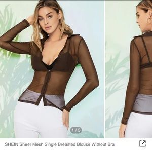 Shein Brown Button-Up